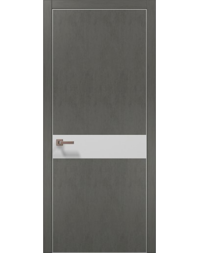 Двери межкомнатные Папа Карло PLATO-03 бетон серый алюминиевый торец
