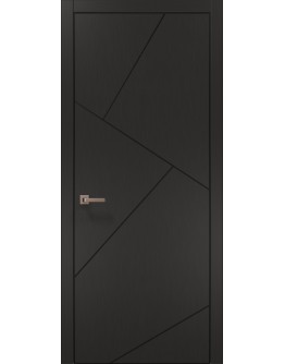 Двери межкомнатные Папа Карло PLATO-15 тёмно-серый супермат алюминиевый торец