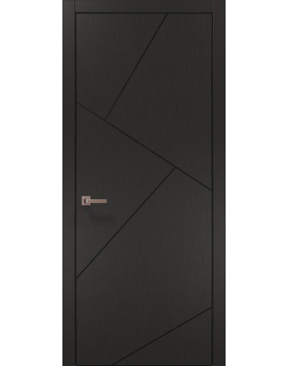 Двери межкомнатные Папа Карло PLATO-15 тёмно-серый супермат алюминиевый торец
