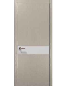 Двери межкомнатные Папа Карло PLATO-03 дуб кремовый брашированный алюминиевый торец