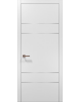Двери межкомнатные Папа Карло PLATO-09 белый матовый алюминиевый торец