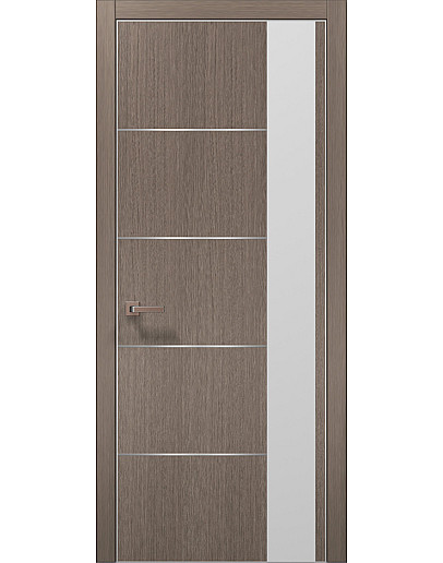 Двери межкомнатные Папа Карло коллекция PLATO PL-11 Дуб серый, торец ABS