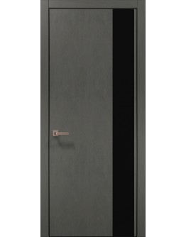 Двері міжкімнатні Папа Карло PLATO-05 бетон сірий алюмінієвий торець