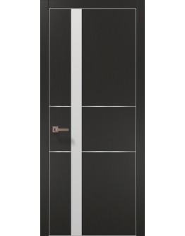 Двери межкомнатные Папа Карло PLATO-08 тёмно-серый супермат алюминиевый торец