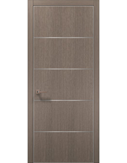 Межкомнатные двери Папа Карло PLATO PL-02 Дуб серый, торец ABS