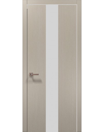Двері міжкімнатні Папа Карло PLATO-06 дуб кремовий брошований алюмінієвий торець