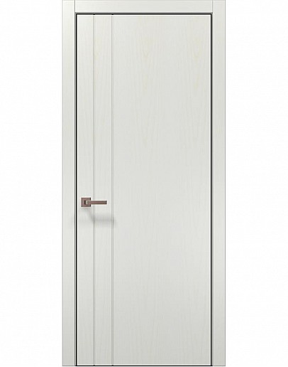 Двері міжкімнатні Папа Карло колекція STYLE ST-10 Ясен білий, кромка алюміній чорний