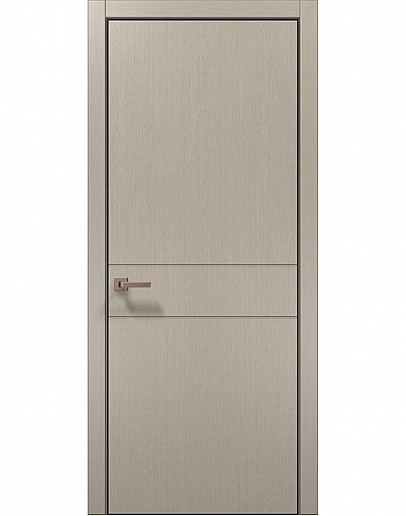 Двері міжкімнатні Папа Карло колекція STYLE ST-07 Дуб кремовий, кромка алюміній чорний