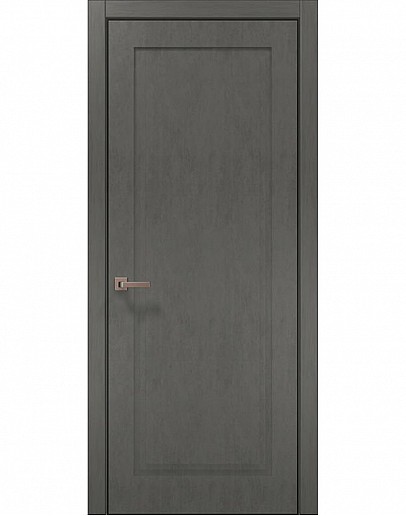 Двері міжкімнатні Папа Карло колекція STYLE ST-01 Бетон сірий, кромка алюміній чорний