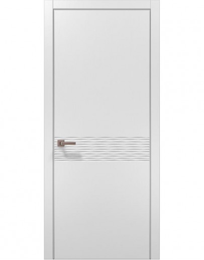 Двері міжкімнатні Папа Карло колекція Style ST-11 Білий матовий, кромка алюміній сірий