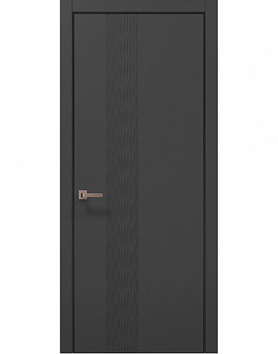 Двері міжкімнатні Папа Карло колекція STYLE ST-12 Темно сірий супермат, кромка алюміній чорний