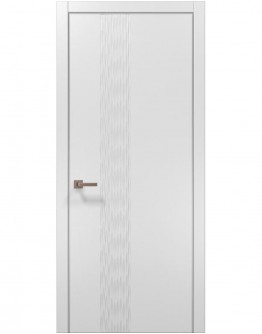 Двері міжкімнатні Папа Карло STYLE ST-12 Білий матовий, кромка алюміній сірий