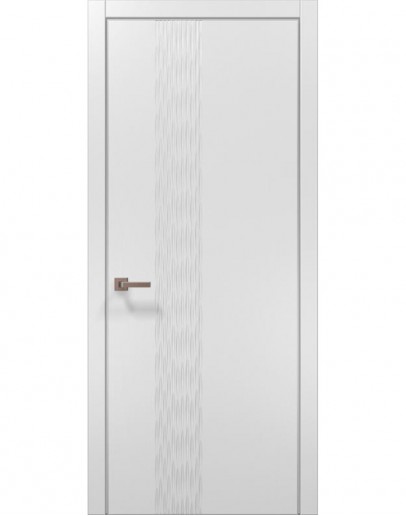 Двері міжкімнатні Папа Карло колекція Style ST-12 Білий матовий, кромка алюміній сірий