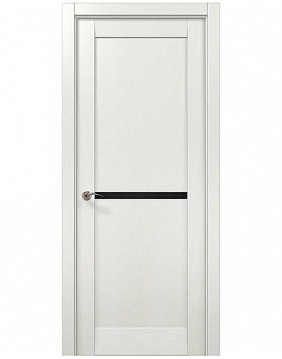Двері міжкімнатні Папа Карло колекція MILLENIUM ML-60 Ясен білий скло чорне