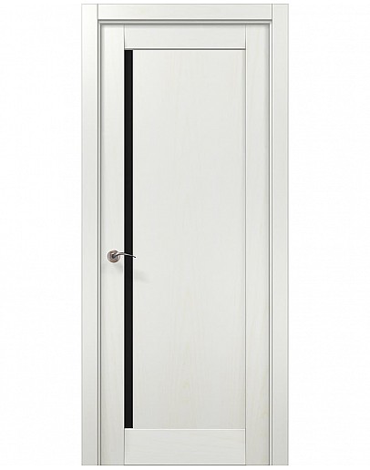 Двері міжкімнатні Папа Карло колекція MILLENIUM ML-61 Ясен білий скло чорне