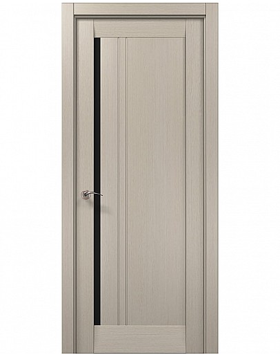 Двері міжкімнатні Папа Карло колекція MILLENIUM ML-612 Дуб кремовий скло чорне