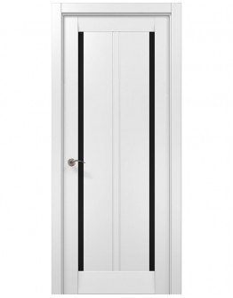 Двері міжкімнатні Папа Карло MILLENIUM ML-623 Білий матовий скло чорне
