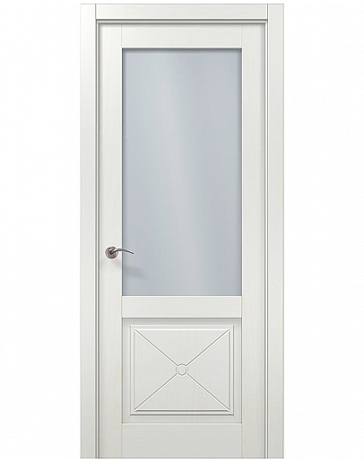 Двері міжкімнатні Папа Карло колекція MILLENIUM ML-1102 Ясен білий скло сатин