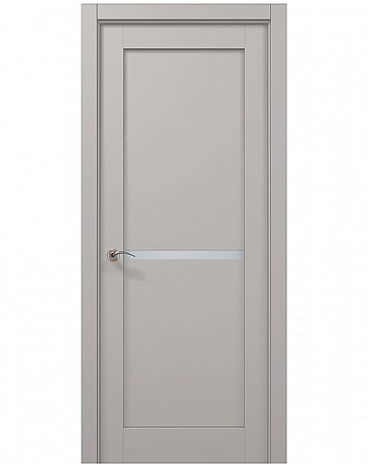 Двері міжкімнатні Папа Карло колекція MILLENIUM ML-60 Світло сірий супермат скло сатин