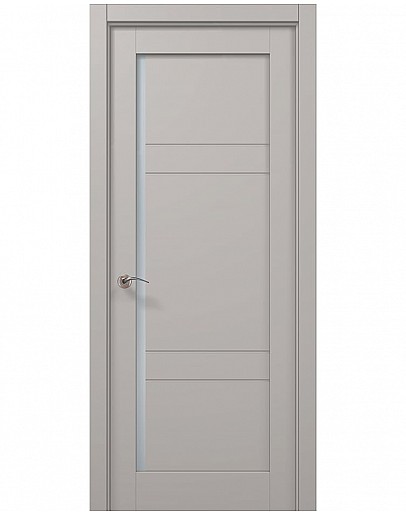 Двері міжкімнатні Папа Карло колекція MILLENIUM ML-614 Світло сірий супермат скло сатин