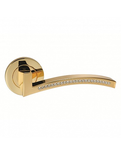 Дверна ручка ORO-ORO (Оро-Оро) 105CR-16Е Azore золото/swarovski, на круглій розетці