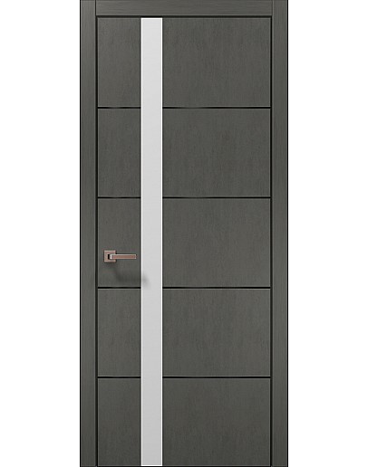 Двері міжкімнатні Папа Карло колекція PLATO PL-12 Бетон сірий, кромка алюміній