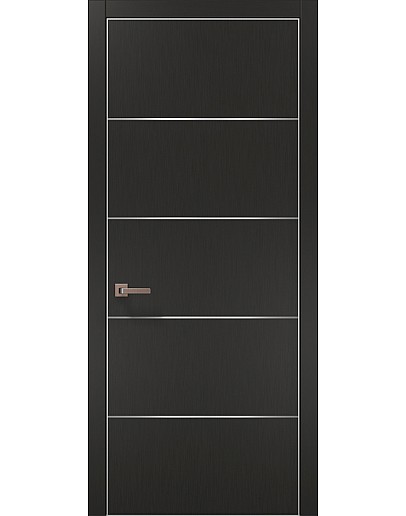 Двері міжкімнатні Папа Карло колекція PLATO PL-02 Темно сірий супермат, кромка алюміній