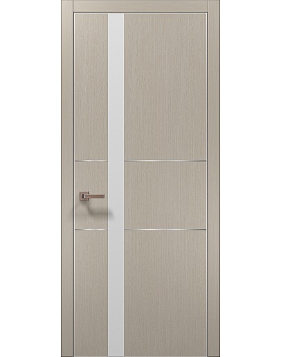 Двері міжкімнатні Папа Карло колекція PLATO PL-08 Дуб кремовий, кромка алюміній