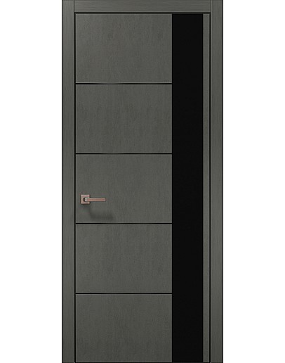 Двері міжкімнатні Папа Карло колекція PLATO PL-11 Бетон сірий, кромка алюміній