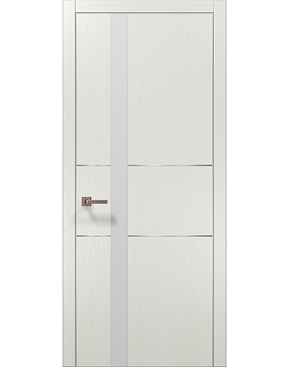 Двері міжкімнатні Папа Карло колекція PLATO PL-08 Ясен білий, кромка алюміній