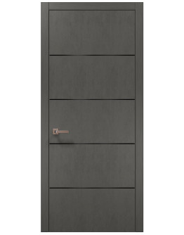 Межкомнатные двери Папа Карло PLATO PL-02 Бетон серый, торец ABS