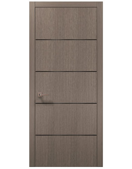 Межкомнатные двери Папа Карло PLATO PL-02 Дуб серый, торец ABS