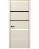Двери межкомнатные Папа Карло коллекция PLATO PL-02 Кремовый матовый, торец ABS черный