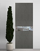 Двері приховані Папа Карло PL-03 Бетон сірий, кромка алюміній срібло