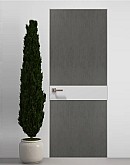 Двері приховані Папа Карло PL-03 Бетон сірий, кромка алюміній срібло