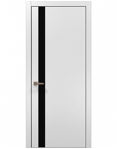 Двері міжкімнатні Папа Карло колекція PLATO PL-04 Білий матовий, кромка алюміній