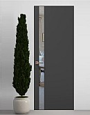 Двери скрытые Папа Карло PL-04 Темно серый супермат, кромка алюминий черный