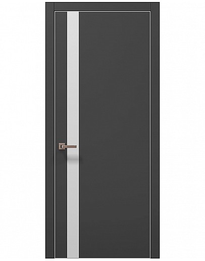 Двері міжкімнатні Папа Карло колекція PLATO PL-04 Темно сірий супермат, кромка алюміній