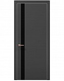 Двері міжкімнатні Папа Карло колекція PLATO PL-04 Темно сірий супермат, кромка алюміній