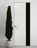 Двері приховані Папа Карло PL-05 Ясен білий, кромка алюміній чорний