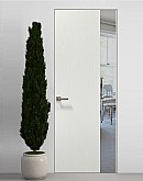 Двери скрытые Папа Карло PL-05 Ясень белый, кромка алюминий серебро