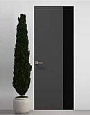 Двері приховані Папа Карло PL-05 Темно сірий супермат, кромка алюміній срібло