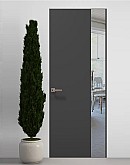 Двері приховані Папа Карло PL-05 Темно сірий супермат, кромка алюміній срібло