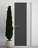 Двері приховані Папа Карло PL-05 Темно сірий супермат, кромка алюміній срібло