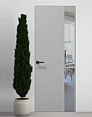 Двери скрытые Папа Карло PL-05 Серый матовый, кромка алюминий серебро