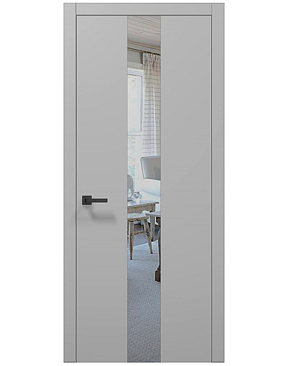 Двери межкомнатные Папа Карло коллекция PLATO PL-06 Серый матовый, торец ABS