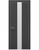 Двері міжкімнатні Папа Карло колекція PLATO PL-06 Темно сірий супермат, кромка алюміній
