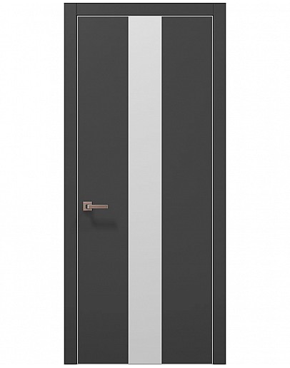 Двері міжкімнатні Папа Карло колекція PLATO PL-06 Темно сірий супермат, кромка алюміній