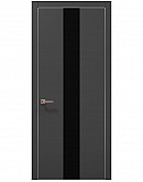 Двері міжкімнатні Папа Карло колекція PLATO PL-06 Темно сірий супермат, кромка алюміній