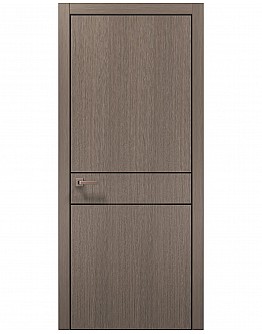 Двері Папа Карло PLATO PL-07 Дуб сірий, кромка алюміній чорний